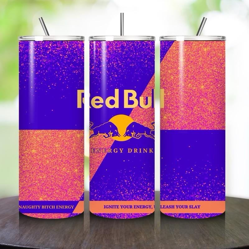Red bull tumbler 20oz - bright blue orange glitter style perfect for on-the-go hydration - vacuum flask - cup drinkware mug bottles water bo
