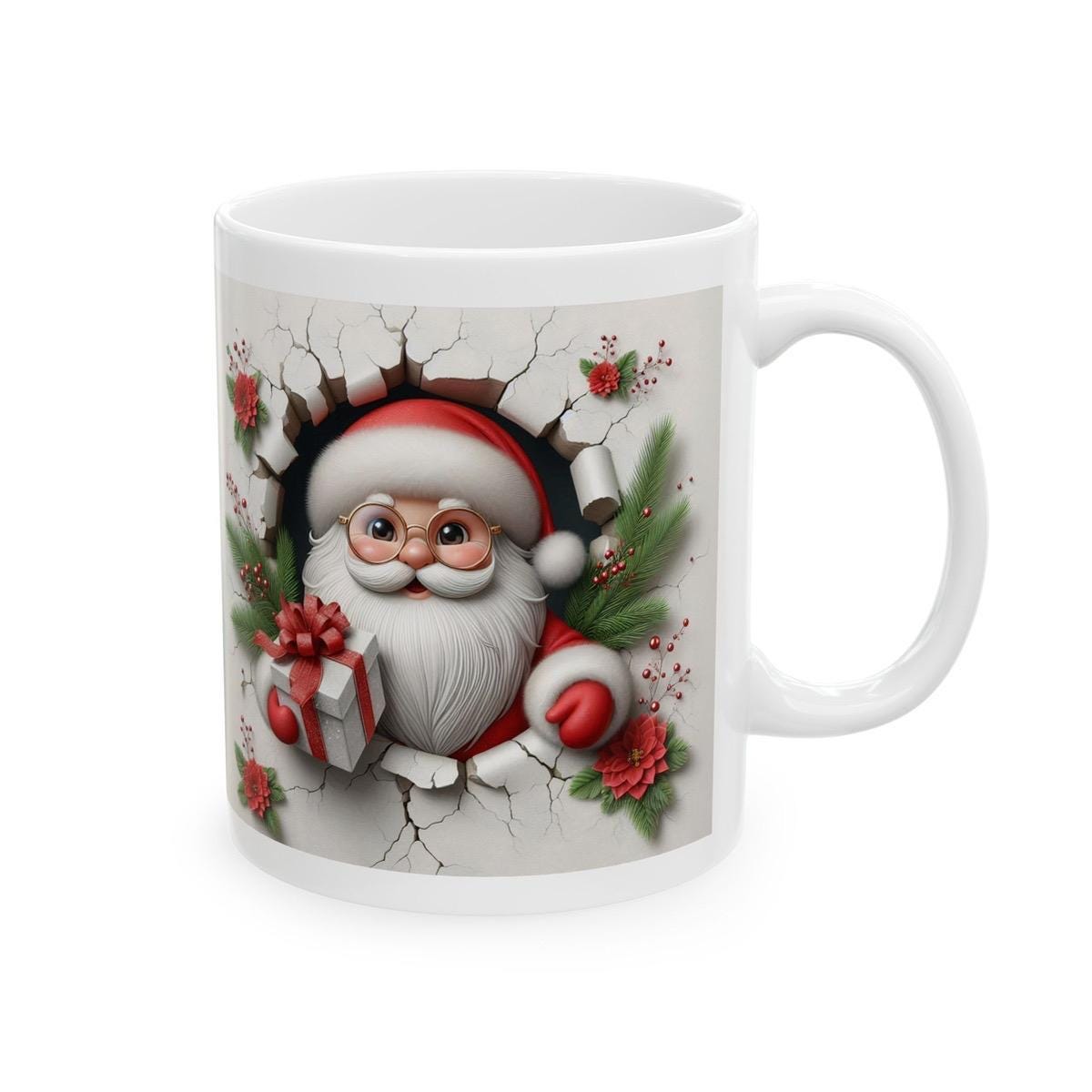 Santa 3d mug - perfect for hot drinks this christmas - drinkware, cup tumblers bottles reuse ceramic reusable washable coffee xmas mugs tea