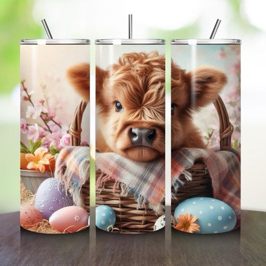 Cute highland cow easter 20oz tumbler style - perfect for any occasion drinkware flasks mug bottles water bottles bottled flask bottle insul