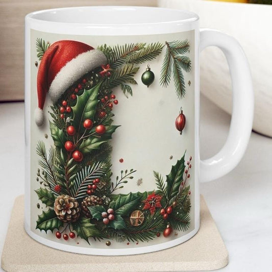 Personalised 'l' edition christmas mug - unique gift for xmas - stocking filler - drinkware washable reusable reuse ceramic cup tumbler coff
