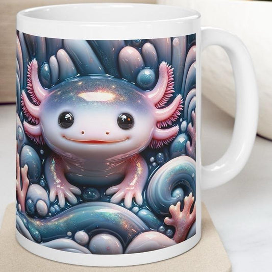 Axolotl smiling sea friend 3d mug - perfect for your morning drinks - cup, drinkware tumblers washable bottles reusable ceramic coffee reuse