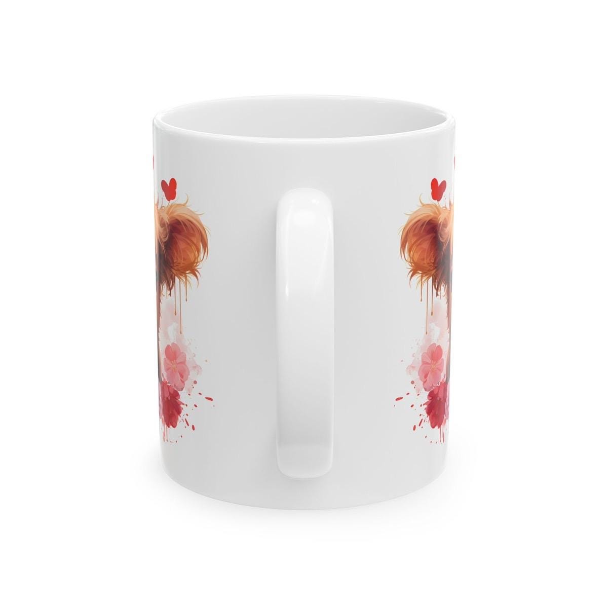 Cute highland cow valentines mug - perfect for your morning drinks - tumblers, drinkware cup washable reusable coffee ceramic reuse girlfrie
