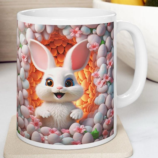 Easter bunny mug - cute gift - perfect for hot drinks - drinkware, tumblers cup bottles reusable washable portable reuse ceramic coffee east