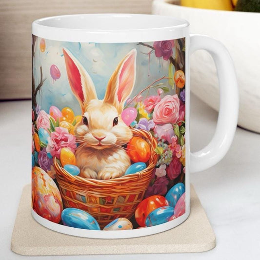 Easter bunny mug - cute gift - perfect for hot drinks - drinkware, tumblers cup bottles reusable washable portable reuse ceramic coffee east