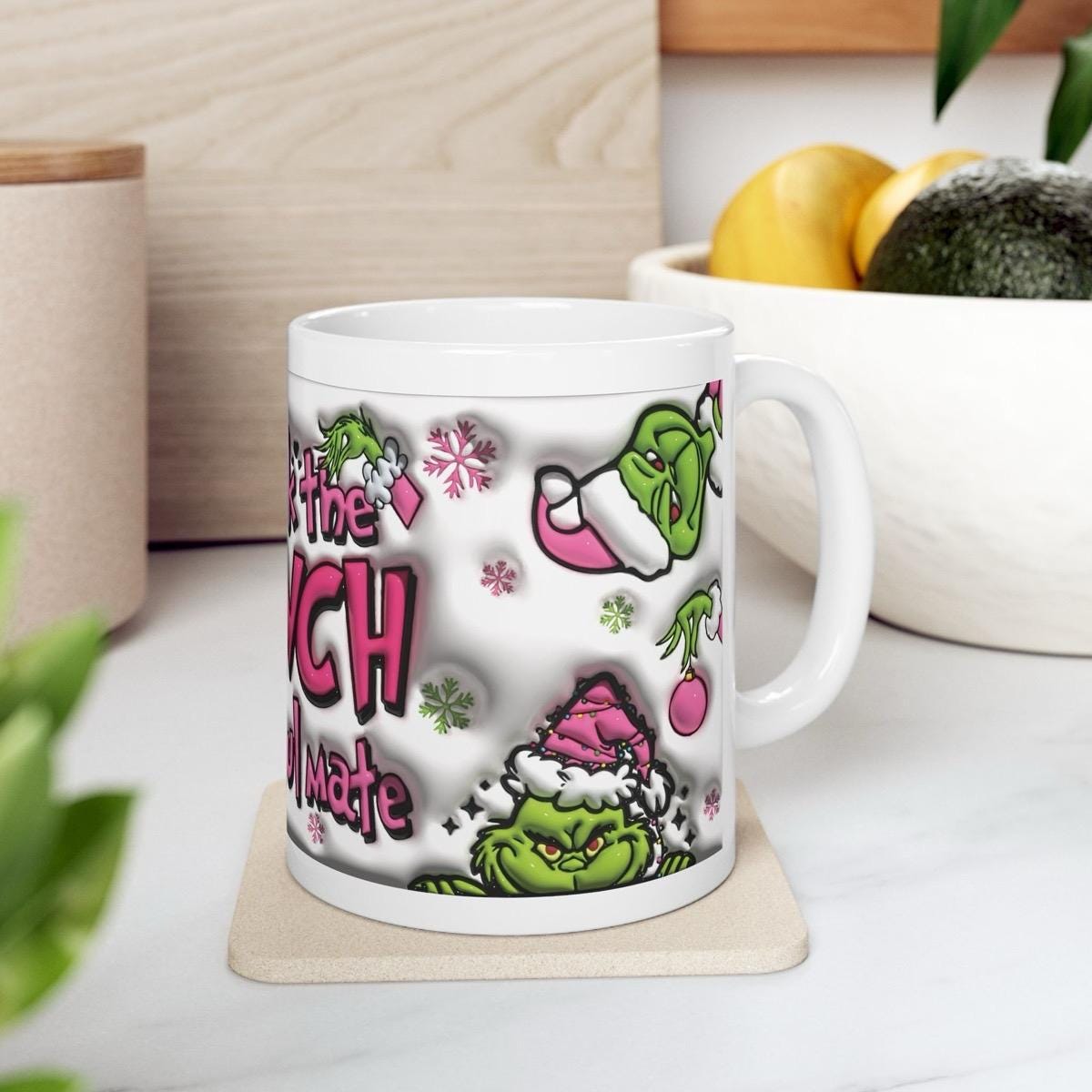 Grinch is my soul mate funny christmas mug - perfect festive gift for you drinkware reusable washable tumbler coffee cup reuse ceramic mugs
