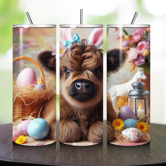 Cute highland cow easter 20oz tumbler style - perfect for any occasion drinkware flasks mug bottles water bottles bottled flask bottle insul