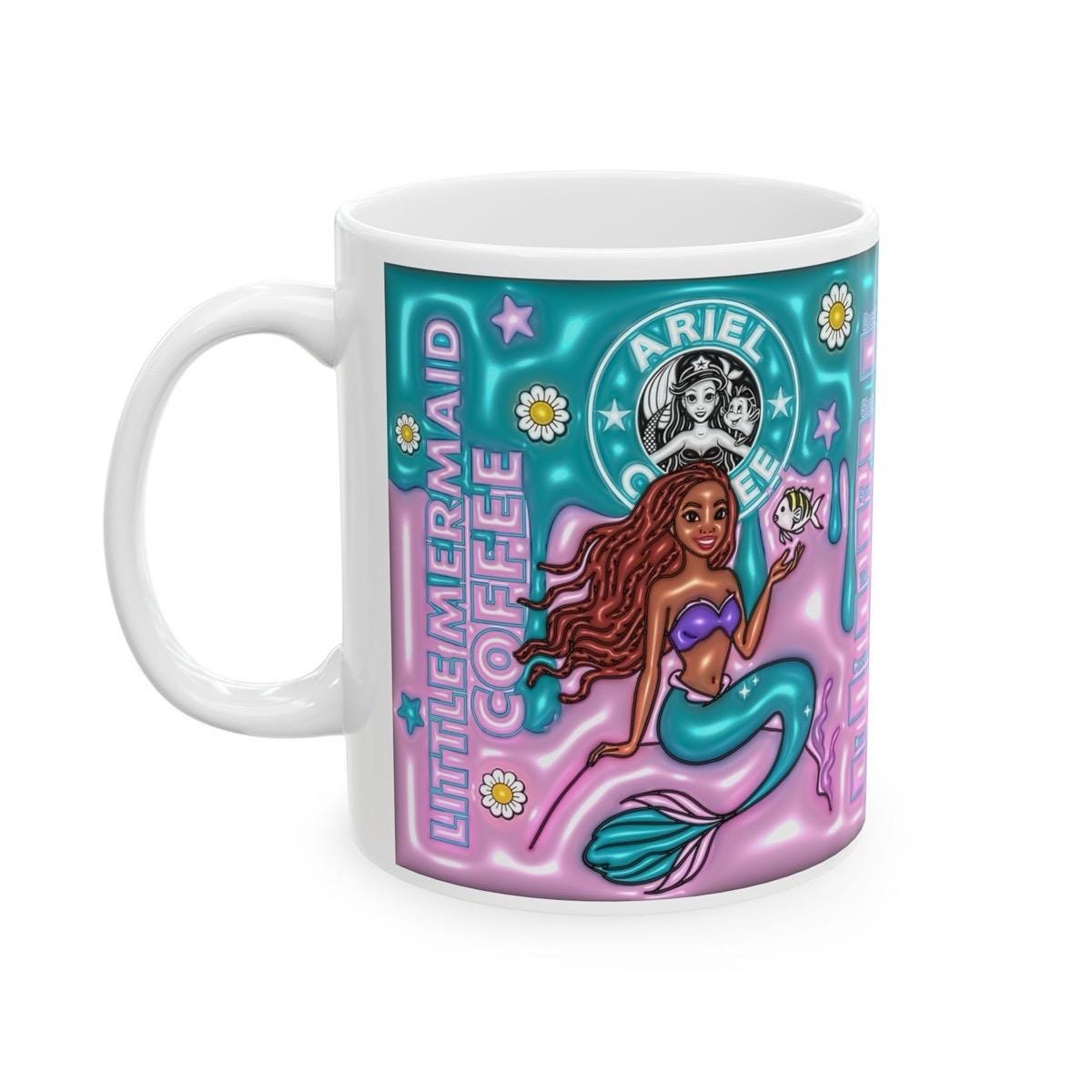 Ariel mermaid mug - perfect xmas gift for drinkware fans - tumblers cup ceramic bottles washable reusable reuse coffee funny cute