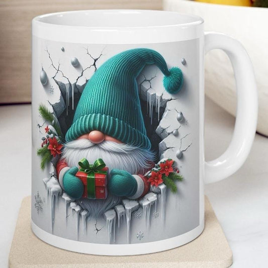 Christmas gnome gonk 3d mug - reusable drinkware cup ceramic tumblers reuse washable coffee xmas mugs tea festive