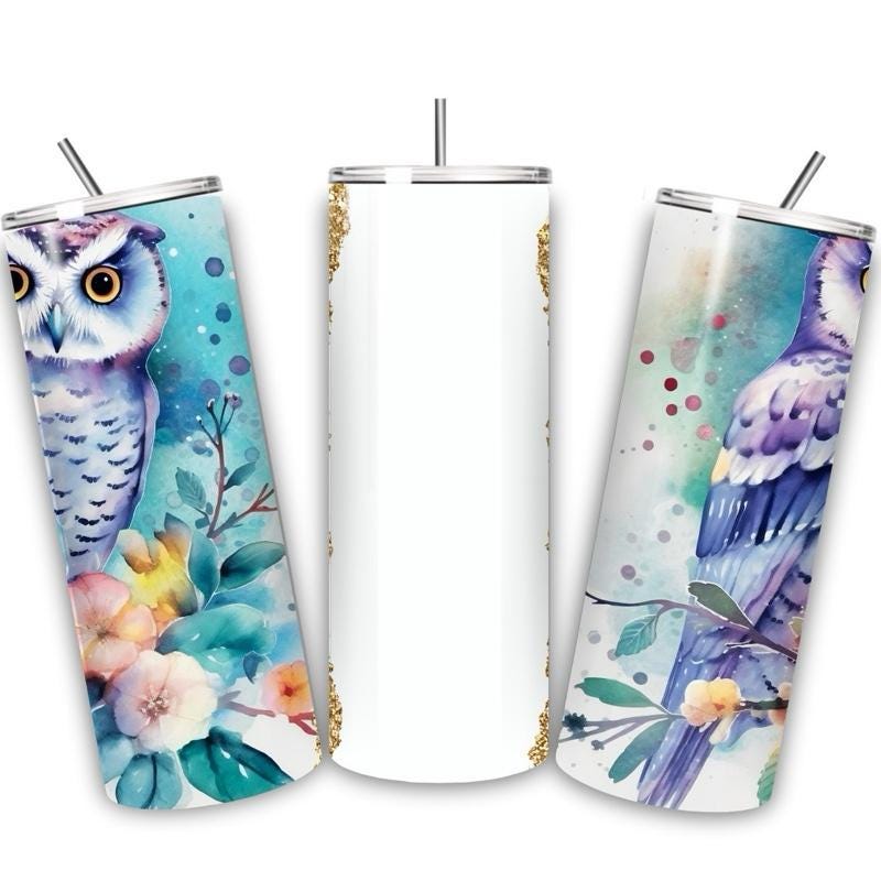 Personalised tumbler gold owl style 20oz - perfect for on-the-go hydration - vacuum flask - cup drinkware mug bottles water bottles bottled