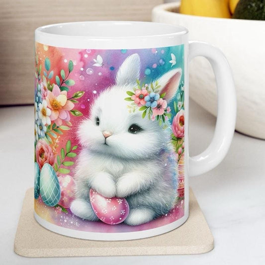 Easter bunny mug - cute gift - perfect for hot drinks - drinkware, tumblers cup bottles reusable washable portable reuse ceramic coffee east