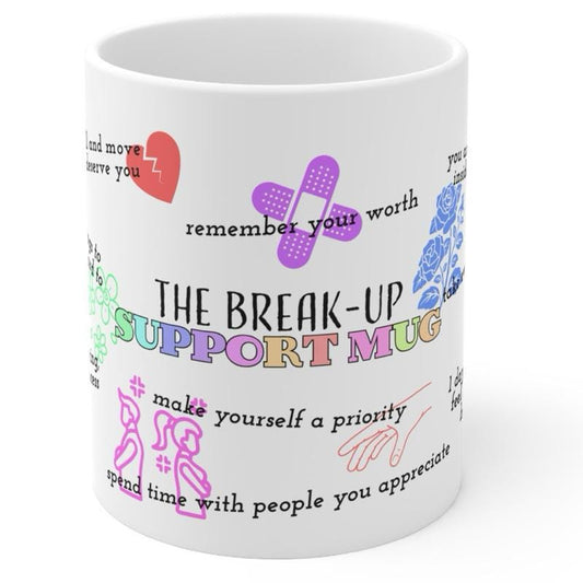 The break up support mug - heartbroken gifts for friends - cute mug for mental health and self-love - cup, drinkware tumblers reusable washa