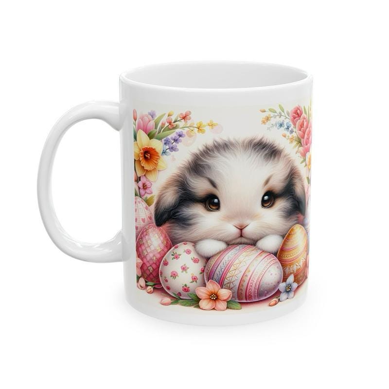 Easter bunny mug - cute gift - perfect for hot drinks - drinkware, tumblers cup bottles reusable washable portable reuse ceramic coffee east