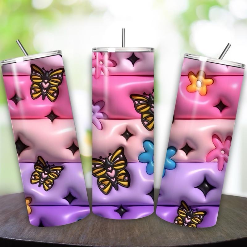 Cute summer butterfly 20oz tumbler - perfect for any occasion drinkware flasks mug bottles water bottles bottled stylish beverage portable f