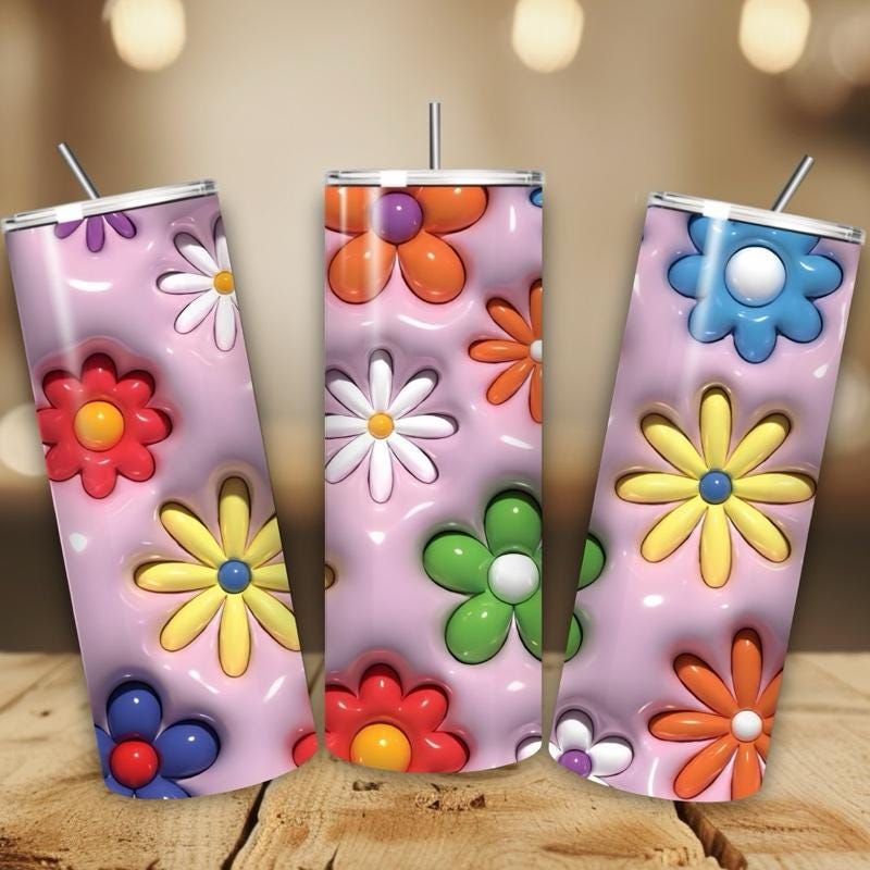Cute floral flowers 20oz tumbler - perfect for any occasion drinkware flasks mug bottles water bottles bottled stylish beverage portable fla
