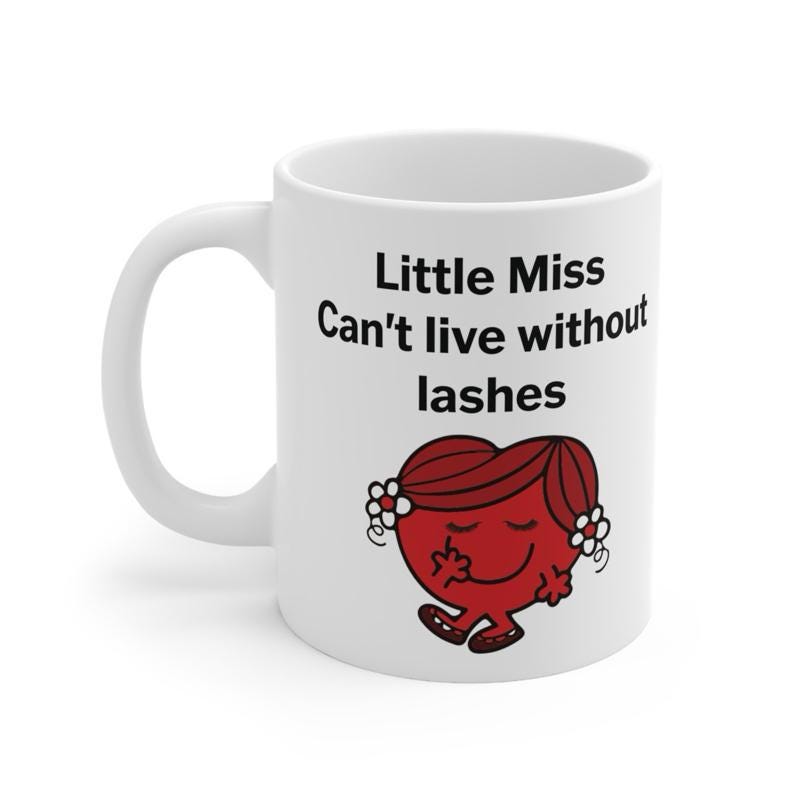 Lil miss can't live without lashes funny mug - perfect gift for girlfriend, wife, mother, or mum - tumblers, drinkware cup washable ceramic