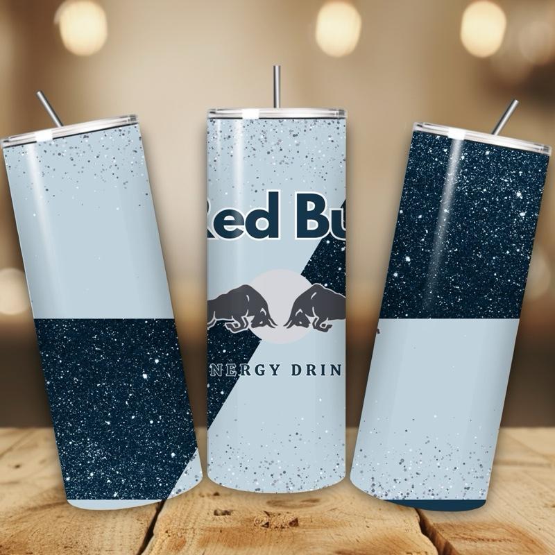 Red bull tumbler 20oz - blue navy glitter style ‘naughty bitch energy’ ‘unleash your slay’ perfect for on-the-go hydration - vacuum