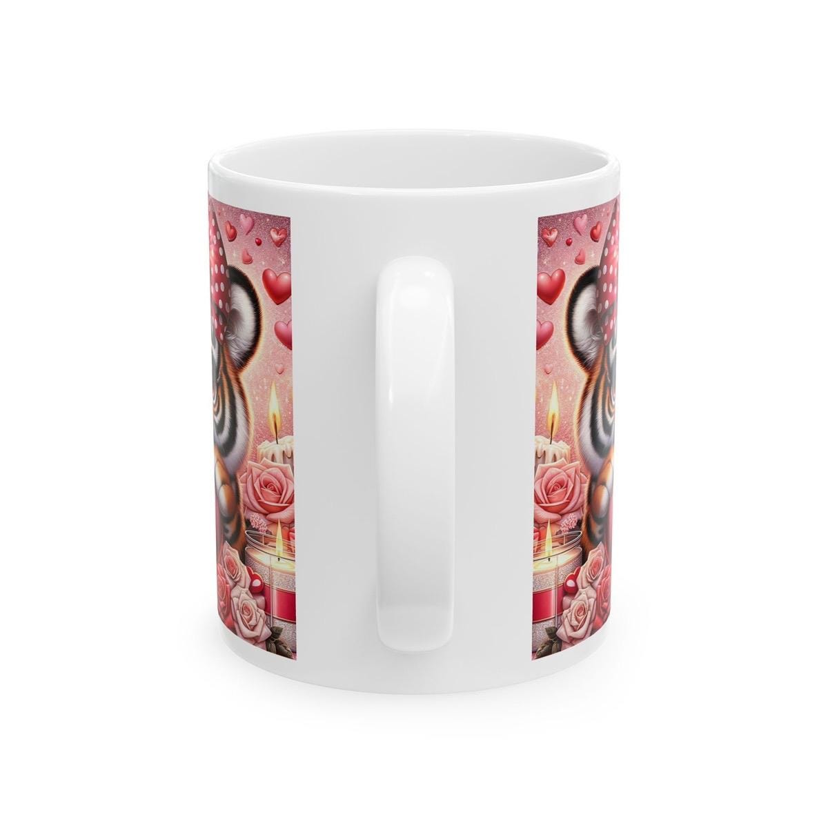 Tiger valentine's mug - heart love gifts for wife, husband, or boyfriend - xmas christmas gift - tumblers, drinkware cup reusable washable r