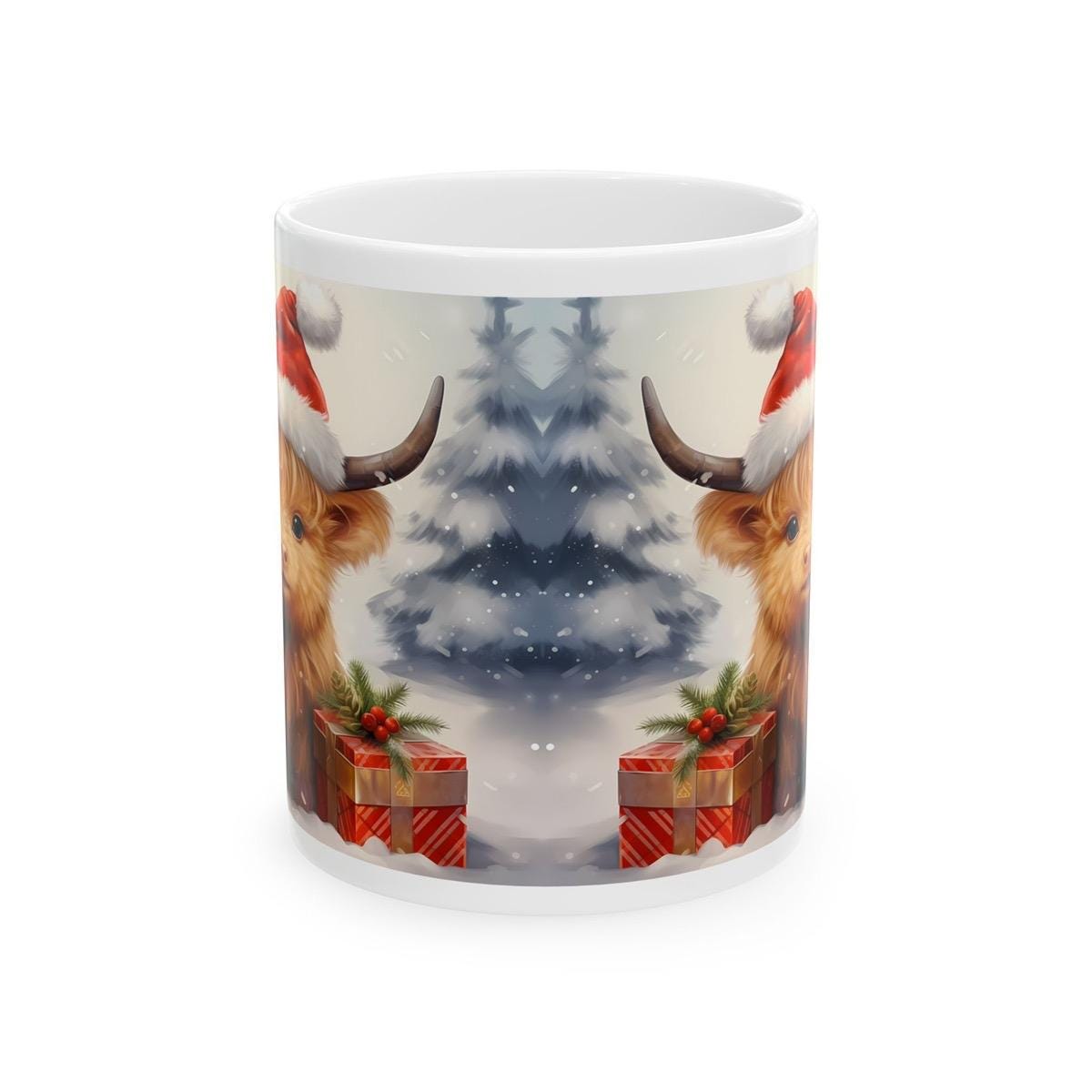 Highland cow mug - perfect secret santa stocking filler gift drinkware washable cup tumbler reuse reusable coffee ceramic xmas mugs tea fest