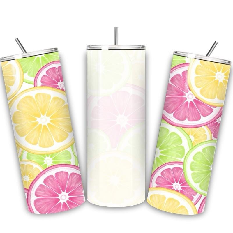Personalised fruit summer tumbler 20oz - perfect for on-the-go hydration - vacuum flask - cup drinkware mug bottles water bottles bottled p
