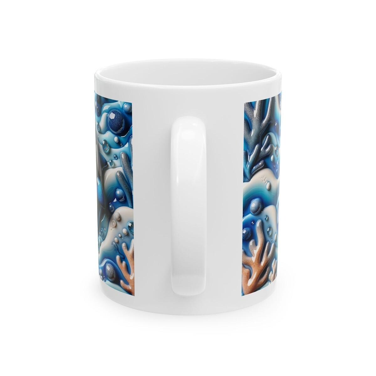 Cute dolphin 3d mug - perfect for your morning drinks - tumblers, drinkware cup ceramic coffee washable reusable reuse xmas mugs tea festive