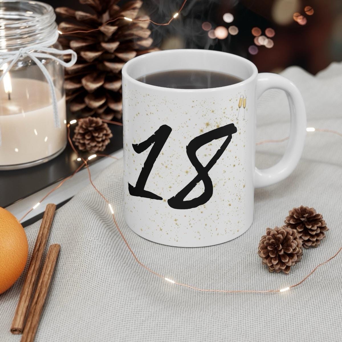 18th birthday mug gift - perfect for celebrating - drinkware, cup tumblers washable ceramic reusable reuse coffee bottles cute him her girly