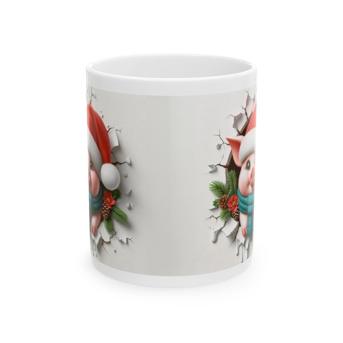 Christmas baby piglet 3d mug - reusable and perfect no for drinks - drinkware ceramic tumblers washable reuse xmas mugs tea festive