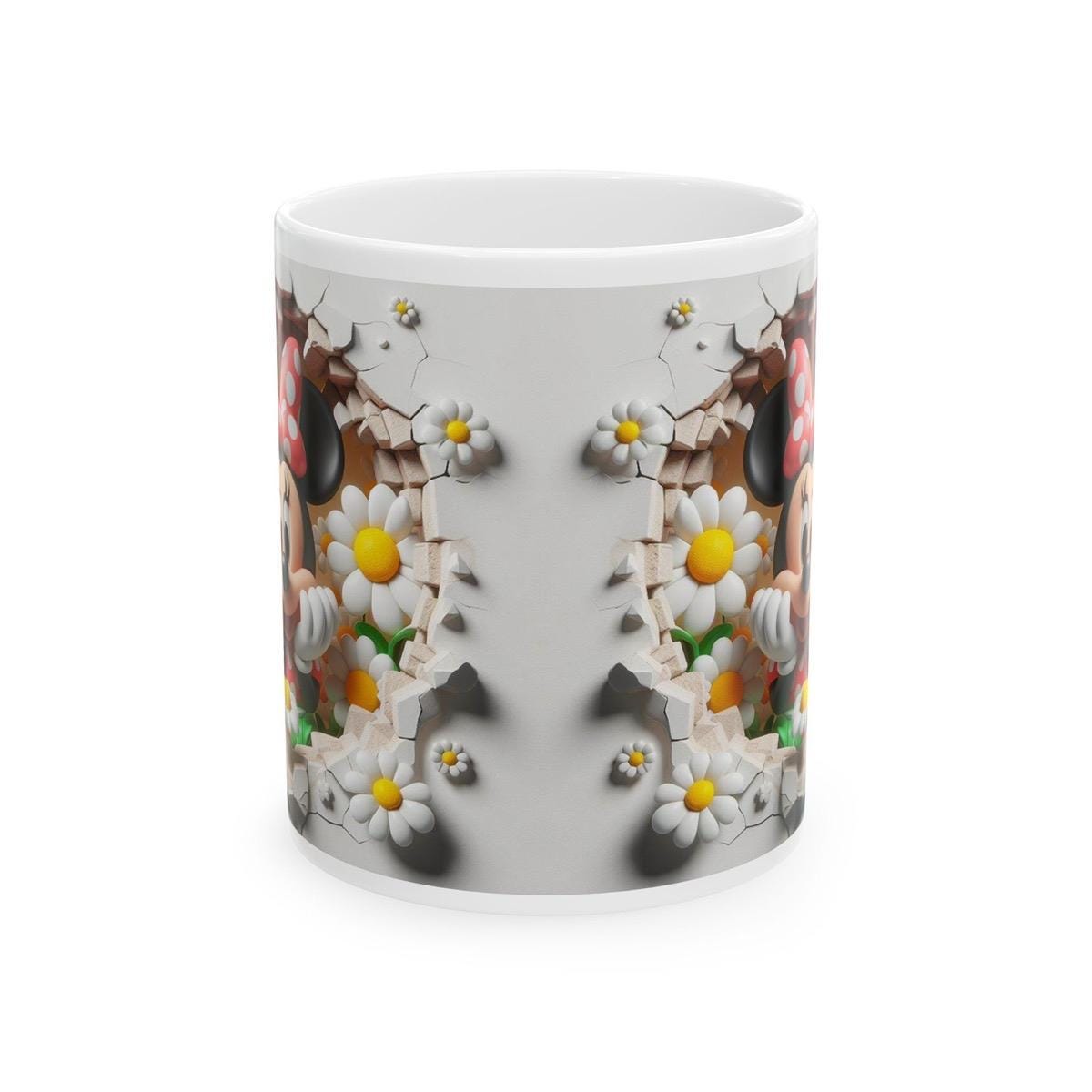 Christmas secret santa gift - minnie style 3d mug for drinks - reusable, drinkware reuse cup tumblers washable ceramic coffee xmas mugs tea
