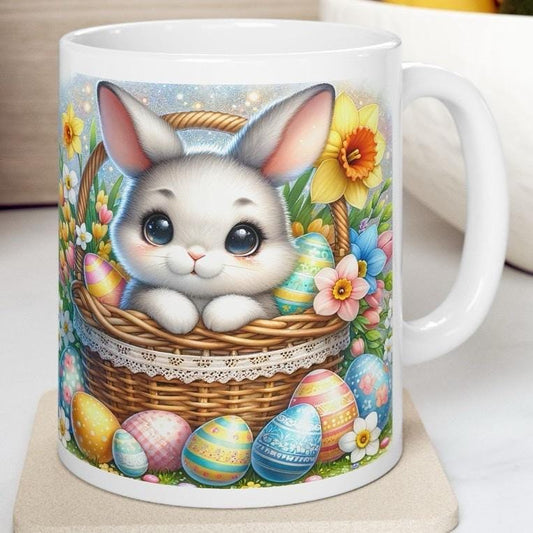 Easter bunny mug - cute gift - perfect for hot drinks - drinkware, tumblers cup bottles reusable washable portable reuse ceramic coffee east