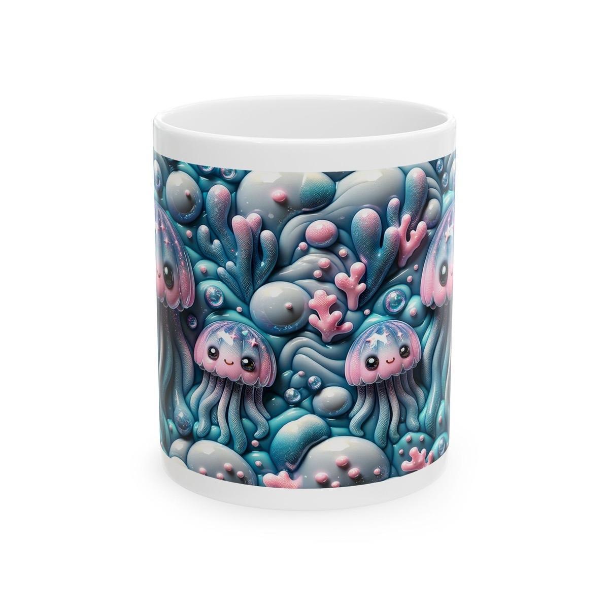 Jellyfish joy 3d mug - perfect for your morning coffee - tumblers, drinkware bottles cup glass washable reusable ceramic reuse xmas mugs tea