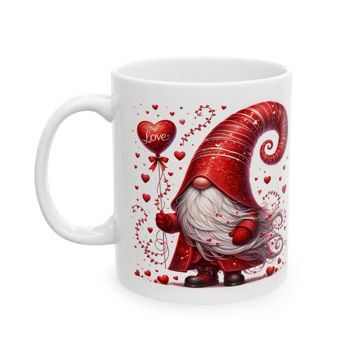 Gonk gnome style love valentine's day mug - cute xmas christmas gift for girlfriend boyfriend husband wife - secret santa stocking filler d