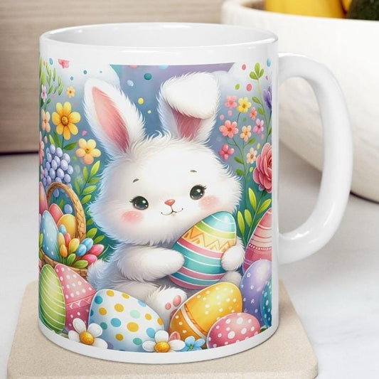 Easter bunny mug - cute gift - perfect for hot drinks - drinkware, tumblers cup bottles reusable washable portable reuse ceramic coffee east