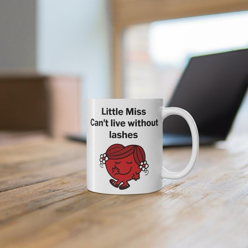 Lil miss can't live without lashes funny mug - perfect gift for girlfriend, wife, mother, or mum - tumblers, drinkware cup washable ceramic