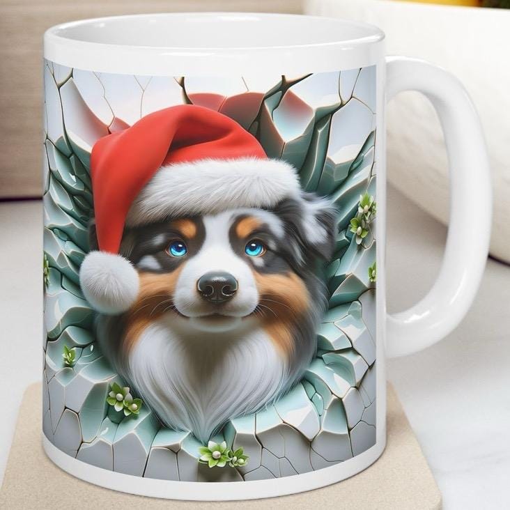 Funny dog christmas mug - perfect gift for any occasion - cup, drinkware tumblers reusable washable coffee ceramic reuse customized cute mug