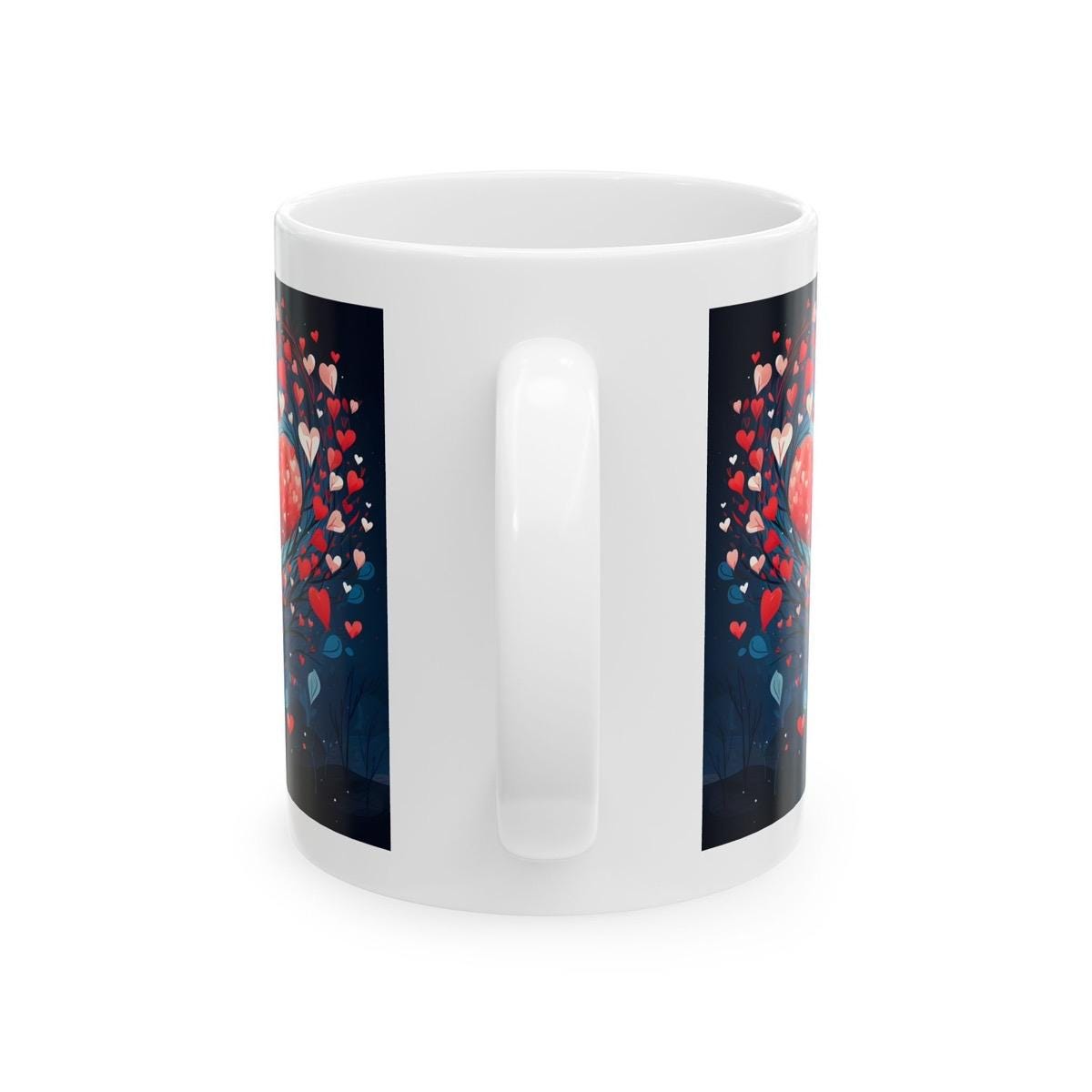 Heart love trees mug - valentine's gifts for drinkware lovers boyfriend girlfriend wife husband xmas christmas washable tumbler reusable cof