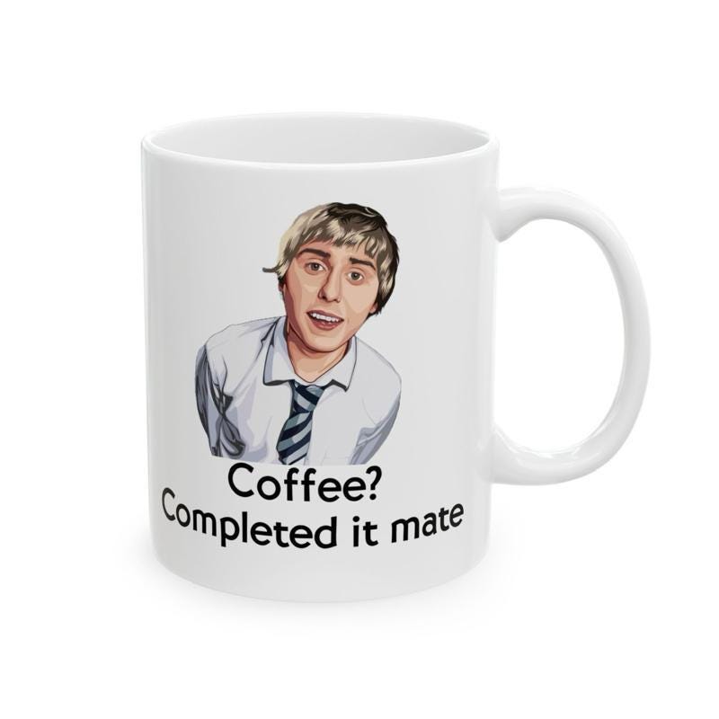 Funny mug - inbetweeners coffee completed it mate mug - funny inbetweeners jay cartwright gift coffee mug drinkware washable reusable tumble