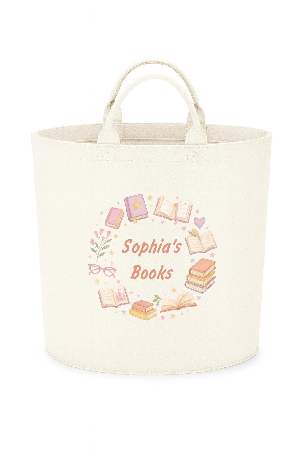 Personalised book basket storage Felt Trug, perfect gifts girls kids gift fun storage basket trugs toy storage cute friend mum book storage