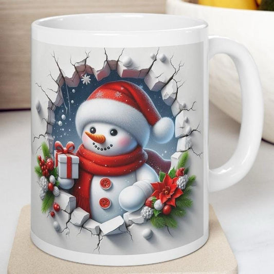 Christmas snowman 3d mug - perfect for hot drinks this winter - drinkware, cup tumblers bottles reusable washable xmas mugs tea festive