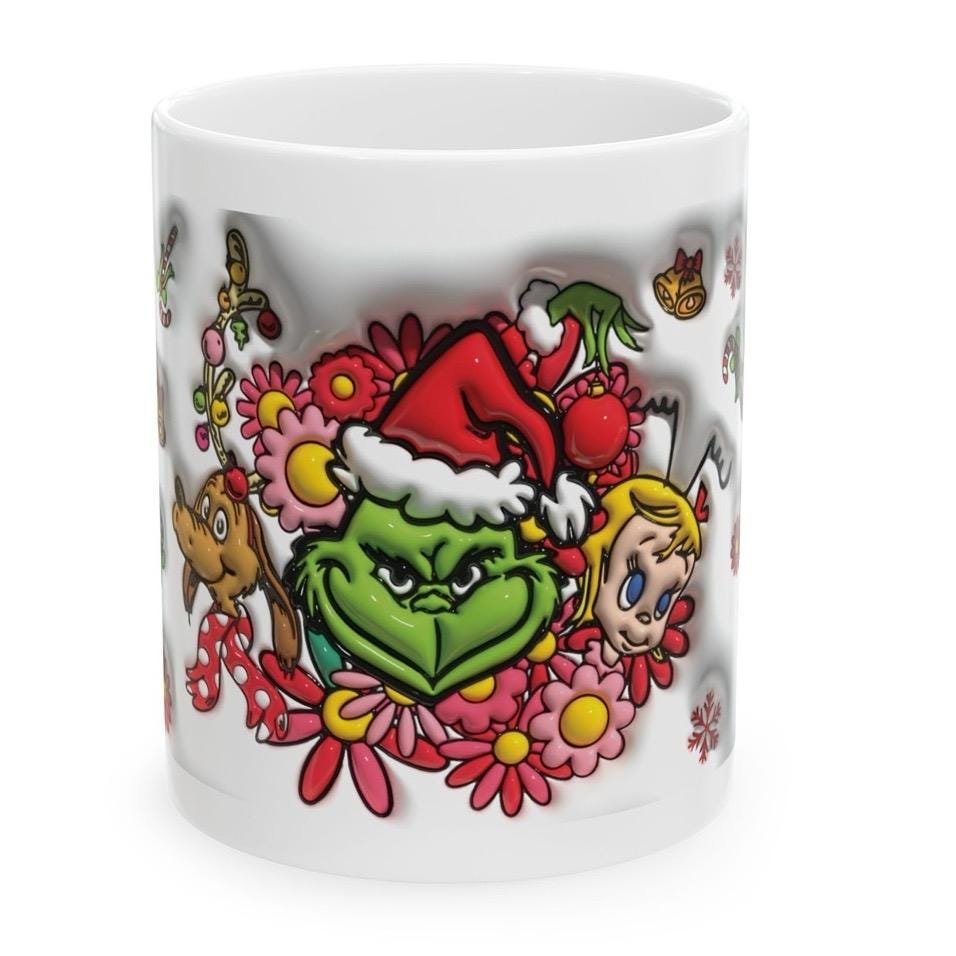 Cute grinch christmas mug - festive gift for the holidays - drinkware reusable washable tumbler cup reuse coffee ceramic mugs tea obsession
