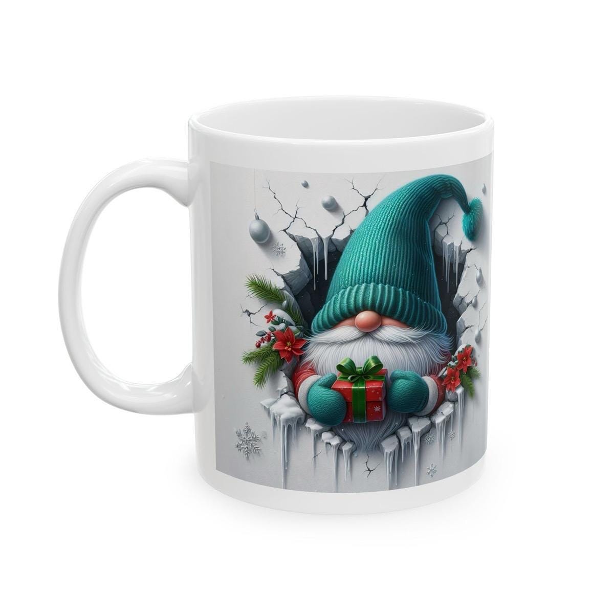 Christmas gnome gonk 3d mug - reusable drinkware cup ceramic tumblers reuse washable coffee xmas mugs tea festive