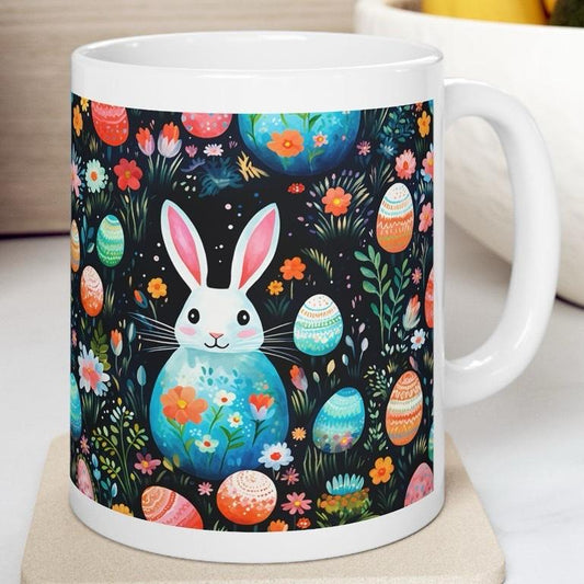 Easter bunny mug - cute gift - perfect for hot drinks - drinkware, tumblers cup bottles reusable washable portable reuse ceramic coffee east