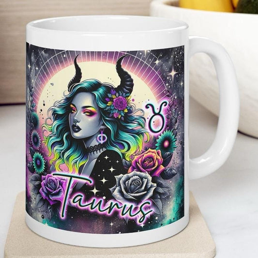Taurus star sign astrology mug - perfect gift for coffee lovers - drinkware cup tumbler washable reusable ceramic reuse funny cute cute girl