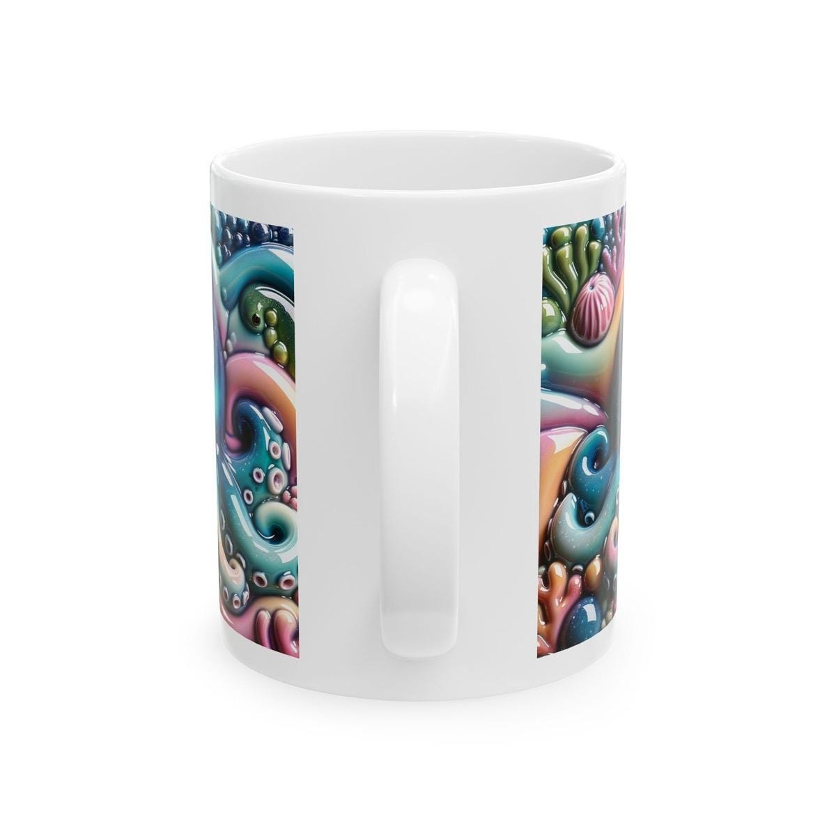 Cute octopus deep sea 3d mug - perfect for coffee and tea drinkware tumbler cup washable ceramic reusable reuse xmas mugs festive cute girly