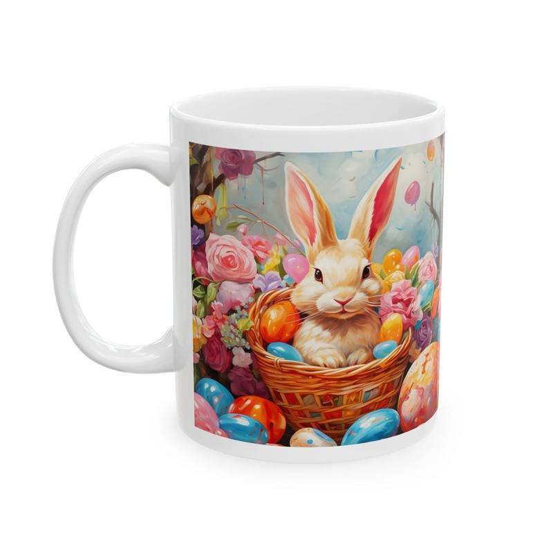 Easter bunny mug - cute gift - perfect for hot drinks - drinkware, tumblers cup bottles reusable washable portable reuse ceramic coffee east