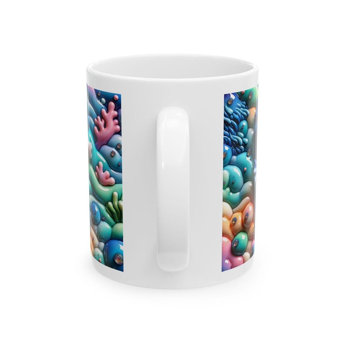 Seahorse serenity cute 3d mug - perfect for your morning drinks - drinkware, tumblers cup bottles washable reusable reuse ceramic coffee xma