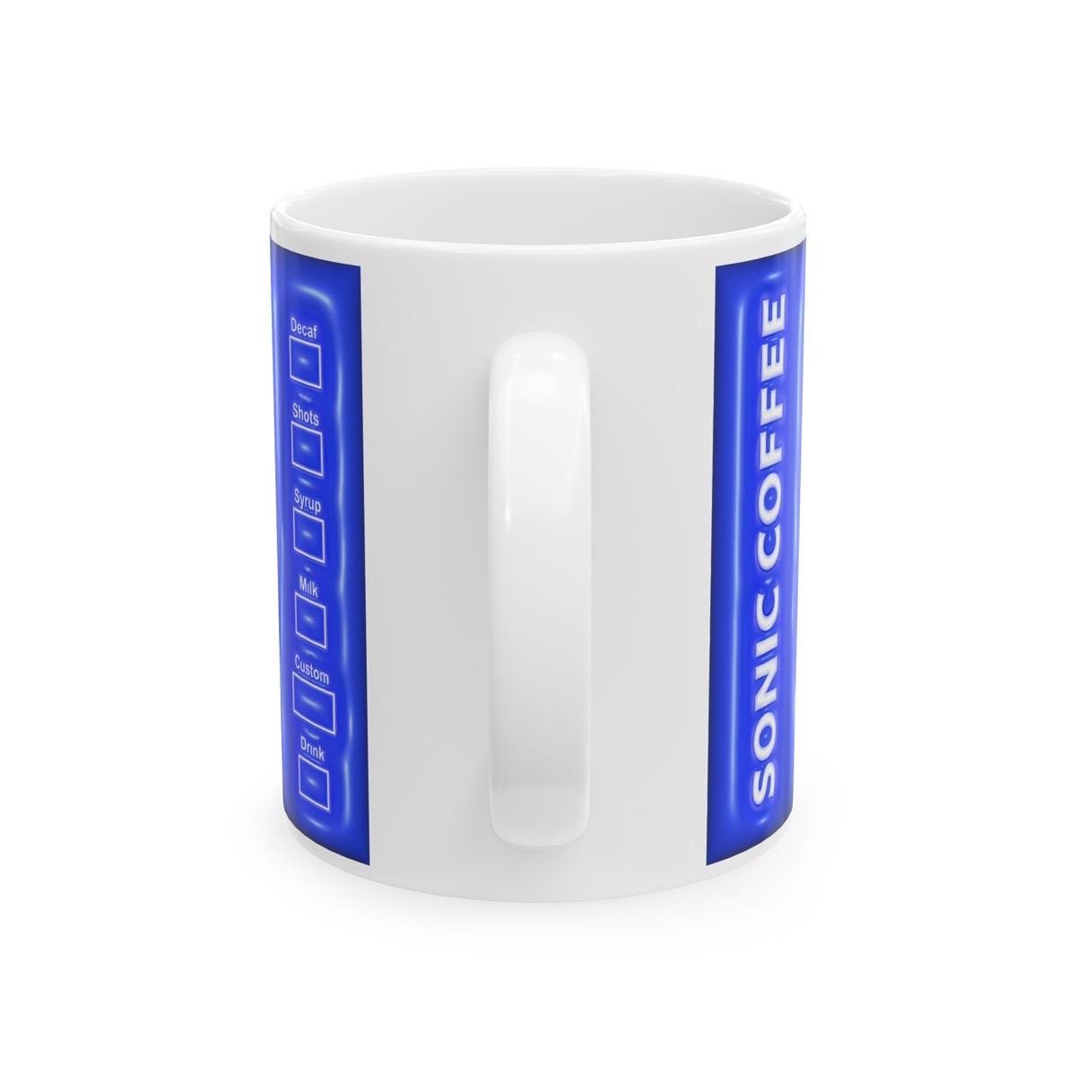 Sonic style mug gifts - perfect for coffee and tea - drinkware, cup tumblers ceramic reuse reusable washable cute gifts mugs