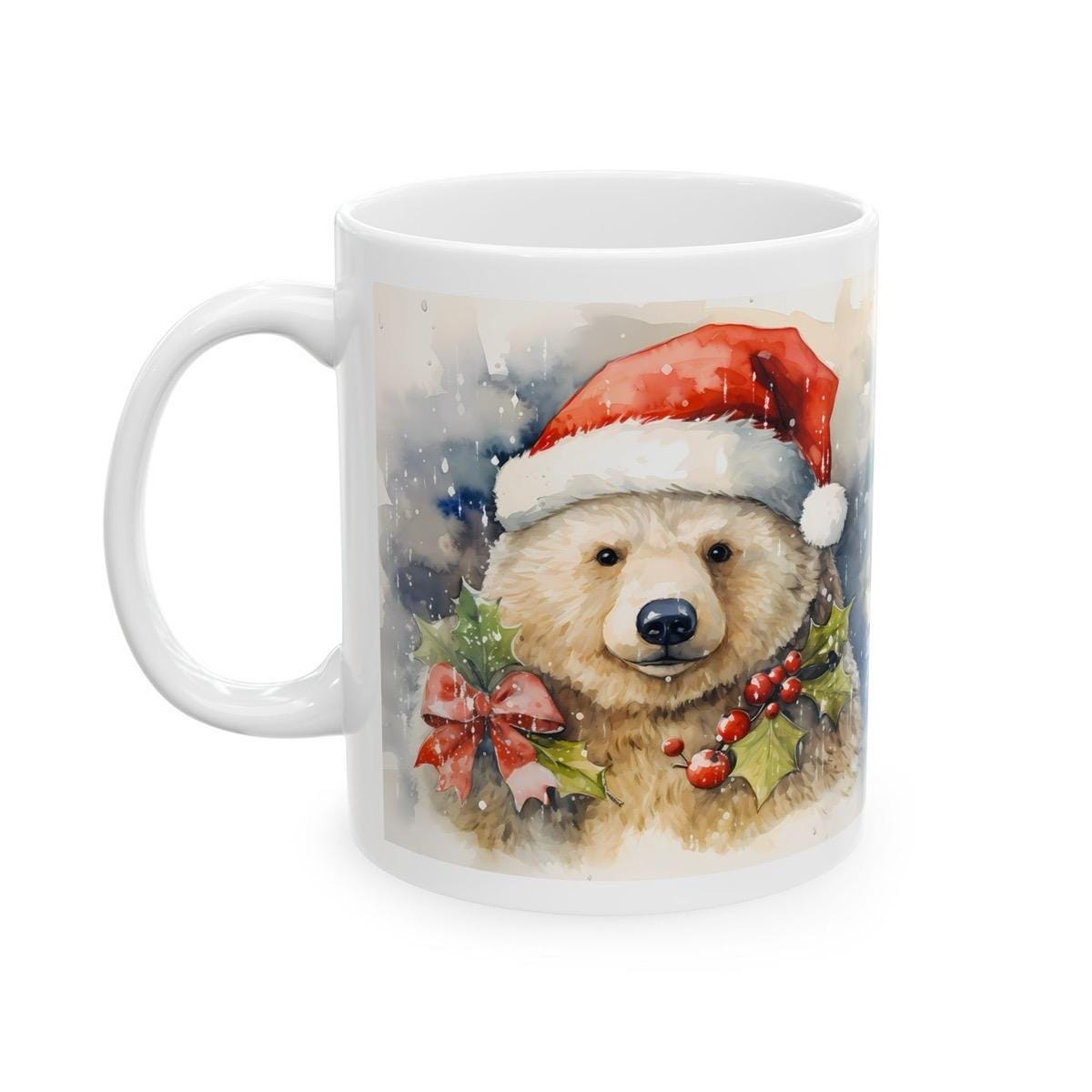 Winter polar bear christmas mug - perfect stocking filler for secret santa - drinkware reusable tumbler cup reuse washable ceramic paddingto