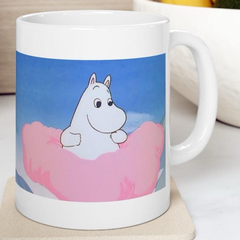 Cute moomin style mug - perfect for drinking and dipping - drinkware, cup tumblers reusable bottles ceramic washable reuse coffee moomins xm