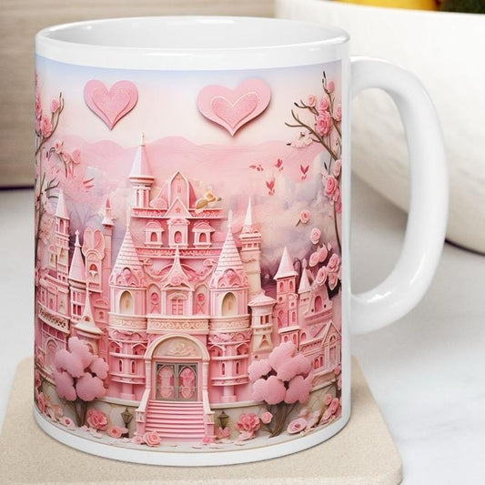 Barbie princess castle mug - perfect valentine's day gift for tea or coffee lovers - cup, drinkware tumblers washable reusable ceramic reuse