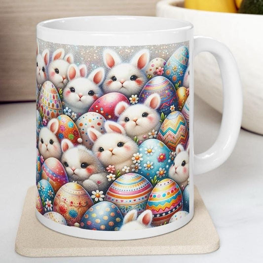 Easter bunny mug - cute gift - perfect for hot drinks - drinkware, tumblers cup bottles reusable washable portable reuse ceramic coffee east