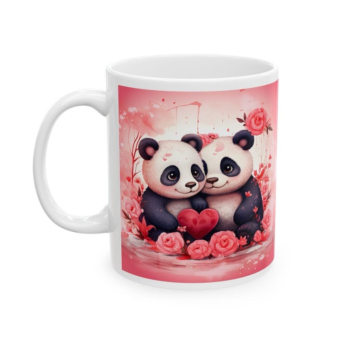 Couple of pandas cute valentines mug - perfect xmas christmas gift for secret santa or stocking filler - love mug for couples - drinkware tu